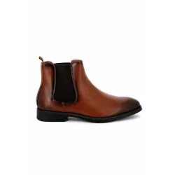 Bottines UOMO en Simili Cuir Cognacs - Style Sophistiqué et Polyvalent