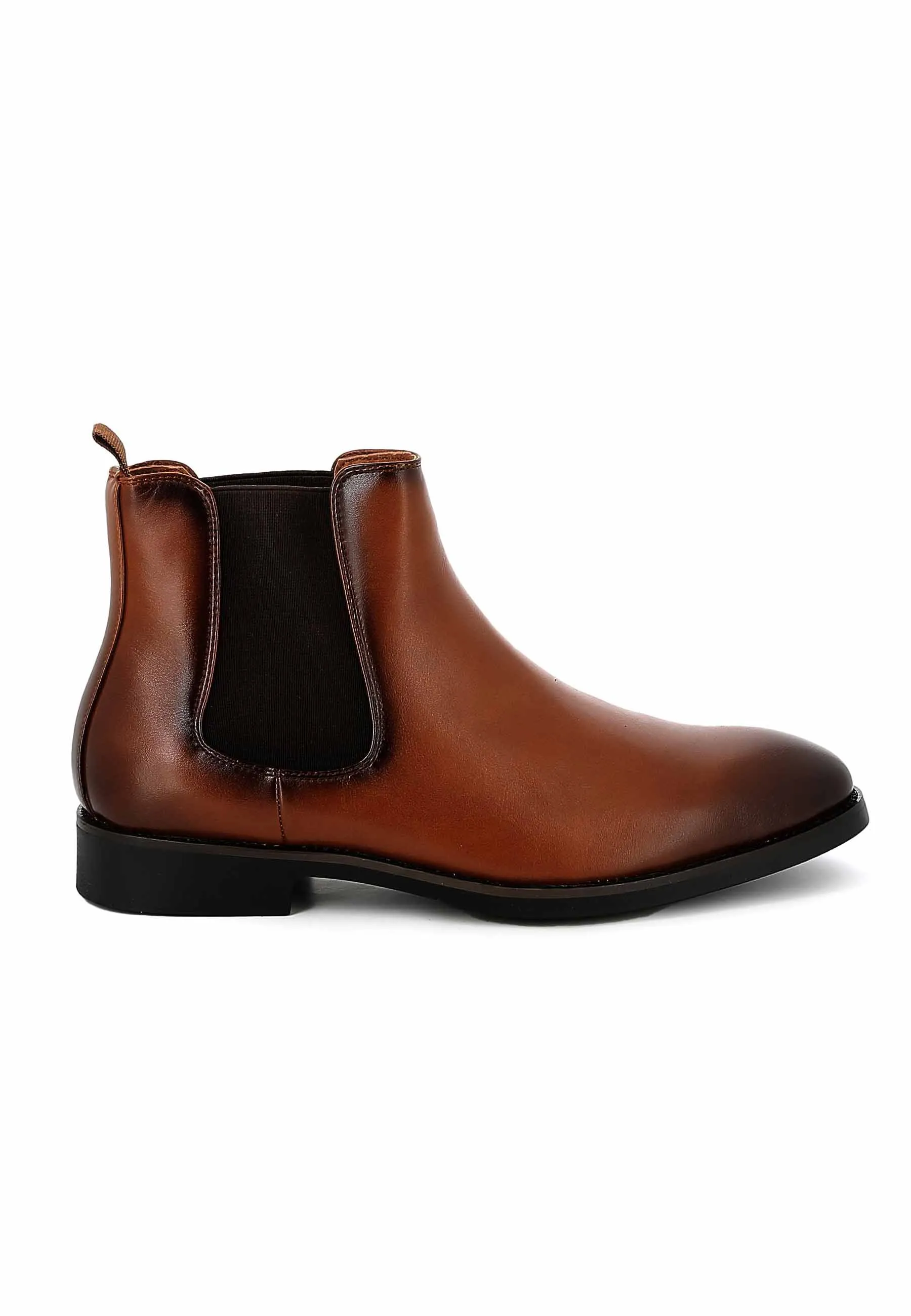 Bottines UOMO en Simili Cuir Cognacs - Style Sophistiqué et Polyvalent