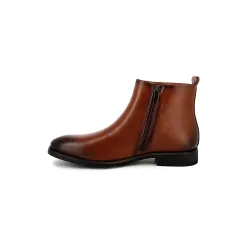 Bottines UOMO en Simili Cuir Cognacs avec boucles - Détails Distinctifs