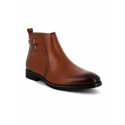 Bottines UOMO en Simili Cuir Cognacs avec boucles - Détails Distinctifs