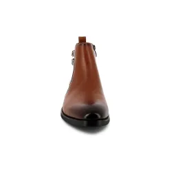 Bottines UOMO en Simili Cuir Cognacs avec boucles - Détails Distinctifs