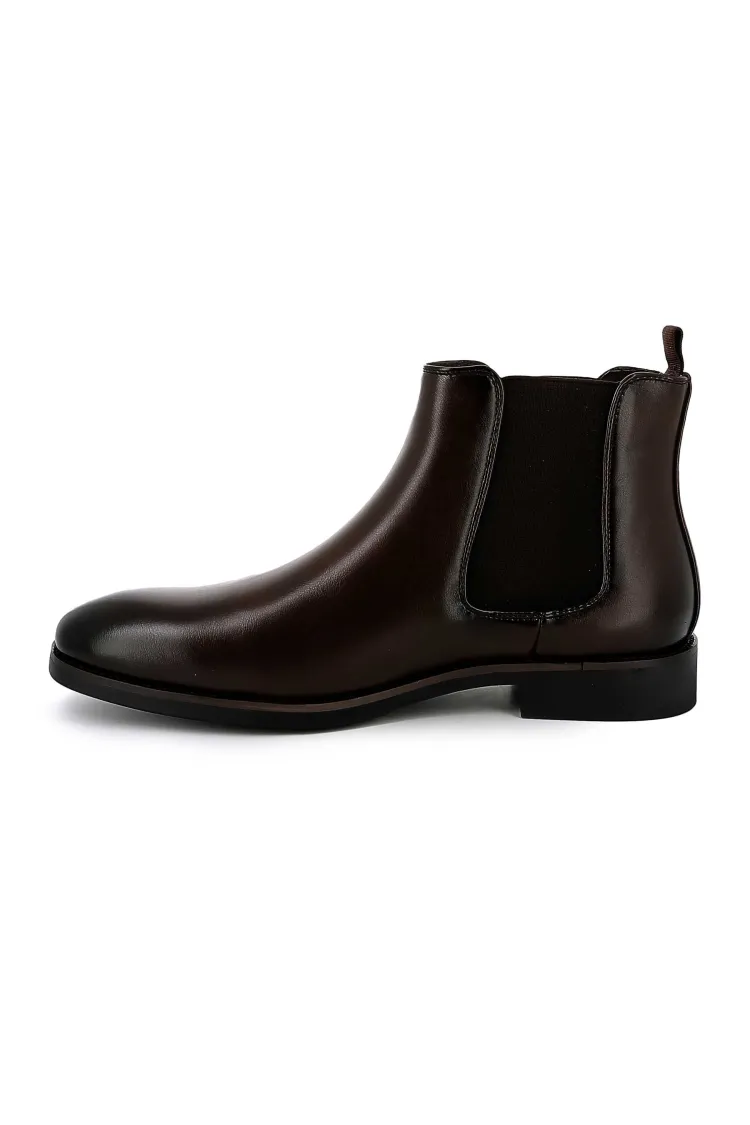 Bottines UOMO en Simili Cuir Marrons - Style Sophistiqué et Polyvalent