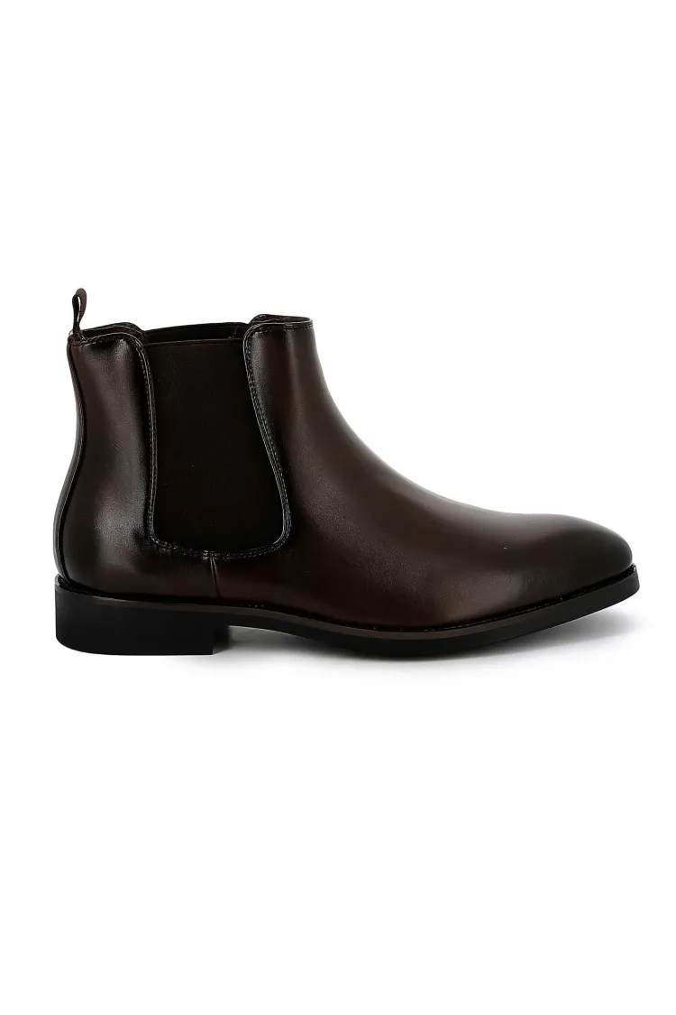 Bottines UOMO en Simili Cuir Marrons - Style Sophistiqué et Polyvalent