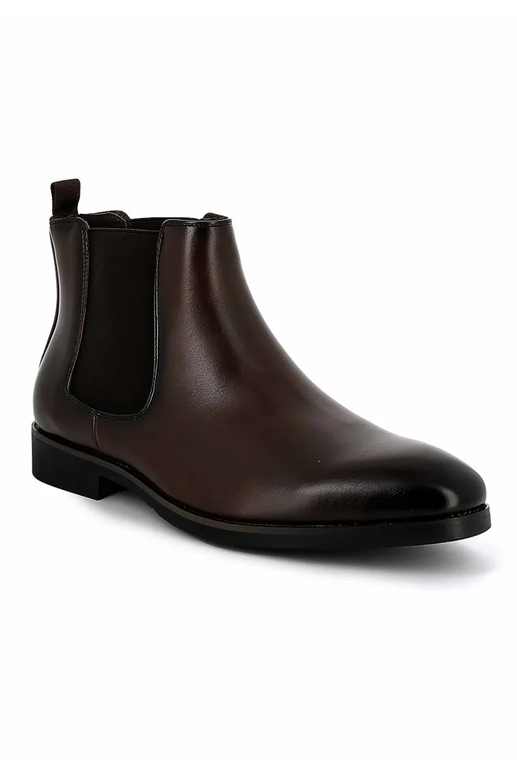 Bottines UOMO en Simili Cuir Marrons - Style Sophistiqué et Polyvalent