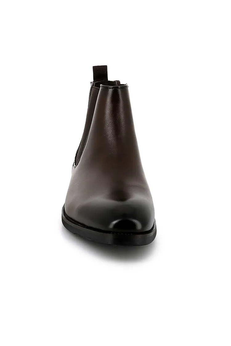 Bottines UOMO en Simili Cuir Marrons - Style Sophistiqué et Polyvalent