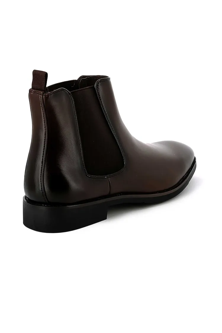 Bottines UOMO en Simili Cuir Marrons - Style Sophistiqué et Polyvalent