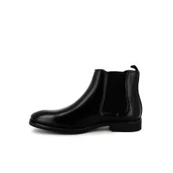 Bottines UOMO en Simili Cuir Noires - Style Sophistiqué et Polyvalent