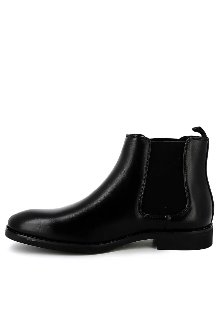 Bottines UOMO en Simili Cuir Noires - Style Sophistiqué et Polyvalent
