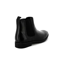 Bottines UOMO en Simili Cuir Noires - Style Sophistiqué et Polyvalent