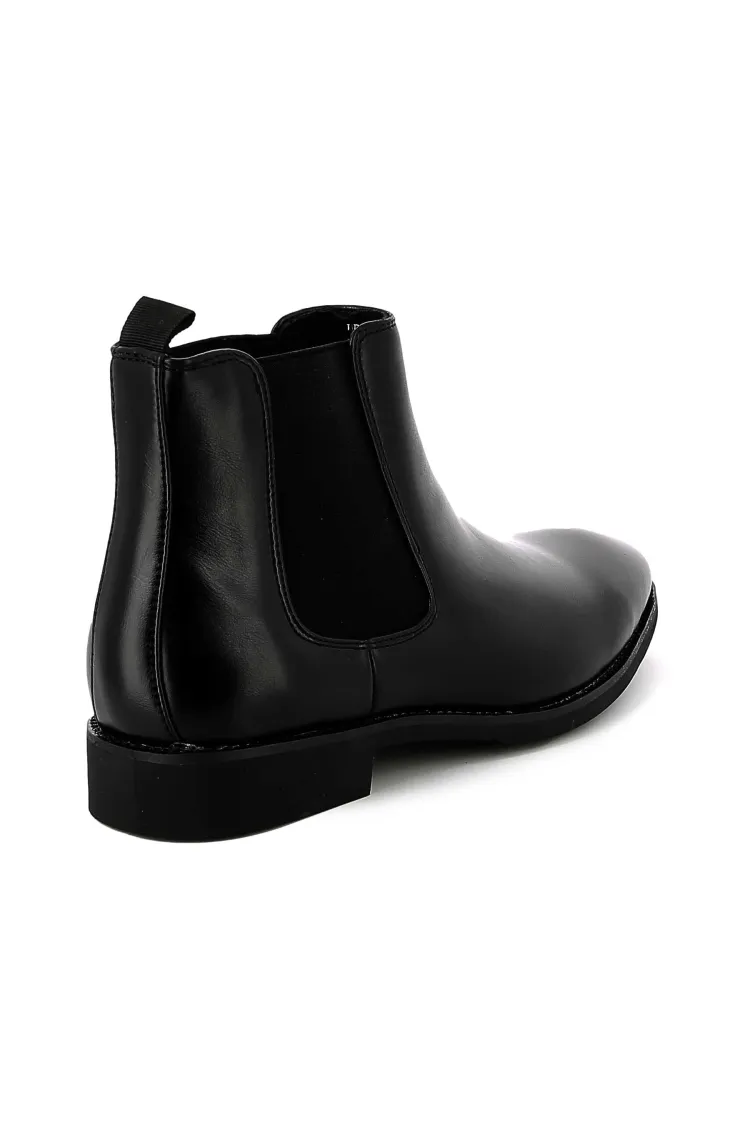Bottines UOMO en Simili Cuir Noires - Style Sophistiqué et Polyvalent