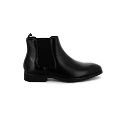 Bottines UOMO en Simili Cuir Noires - Style Sophistiqué et Polyvalent