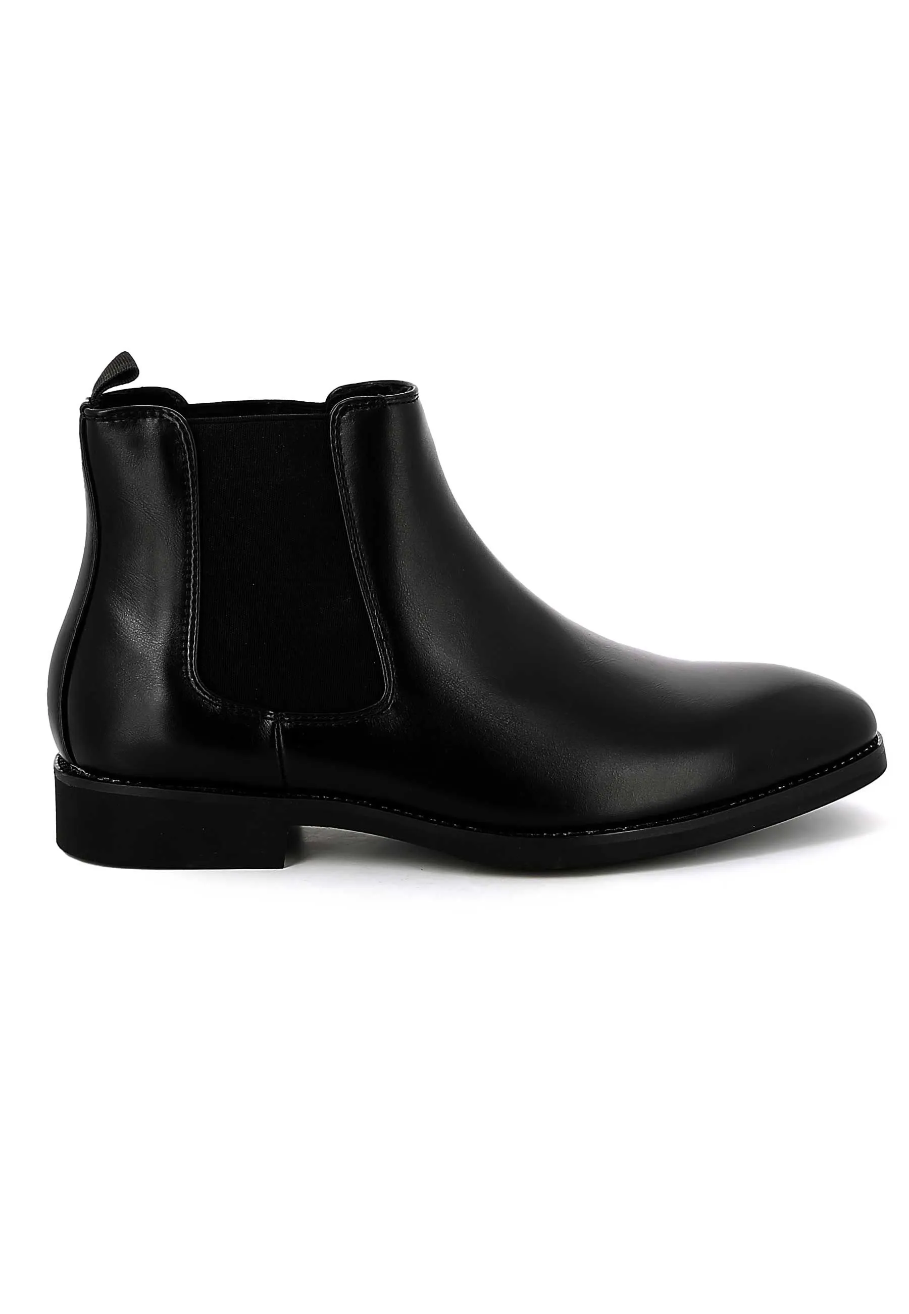Bottines UOMO en Simili Cuir Noires - Style Sophistiqué et Polyvalent