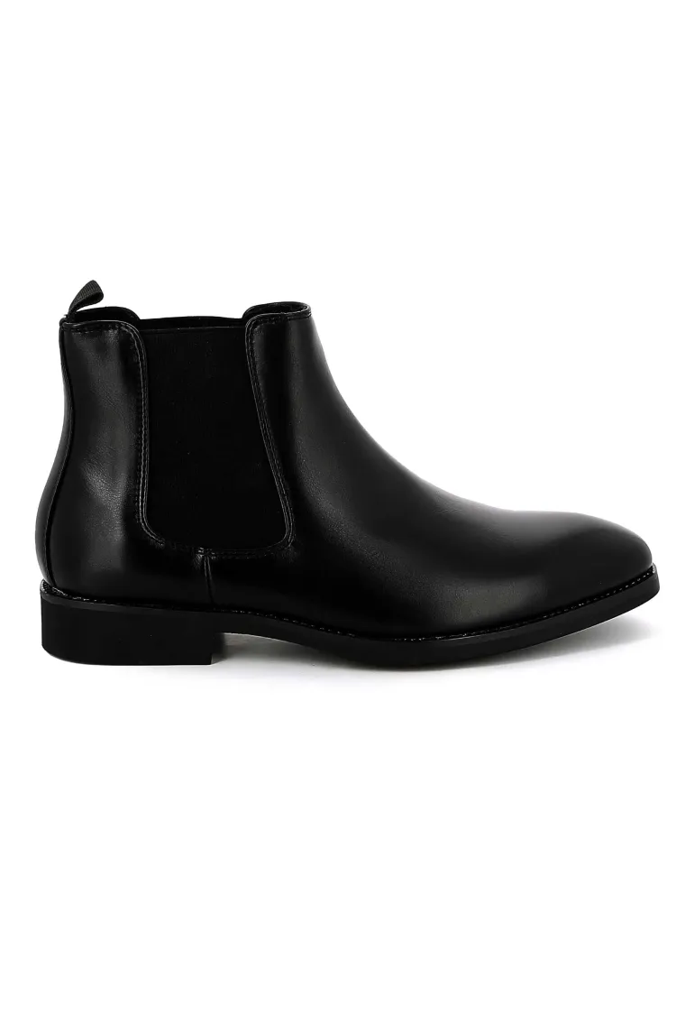 Bottines UOMO en Simili Cuir Noires - Style Sophistiqué et Polyvalent