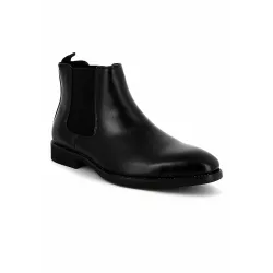 Bottines UOMO en Simili Cuir Noires - Style Sophistiqué et Polyvalent