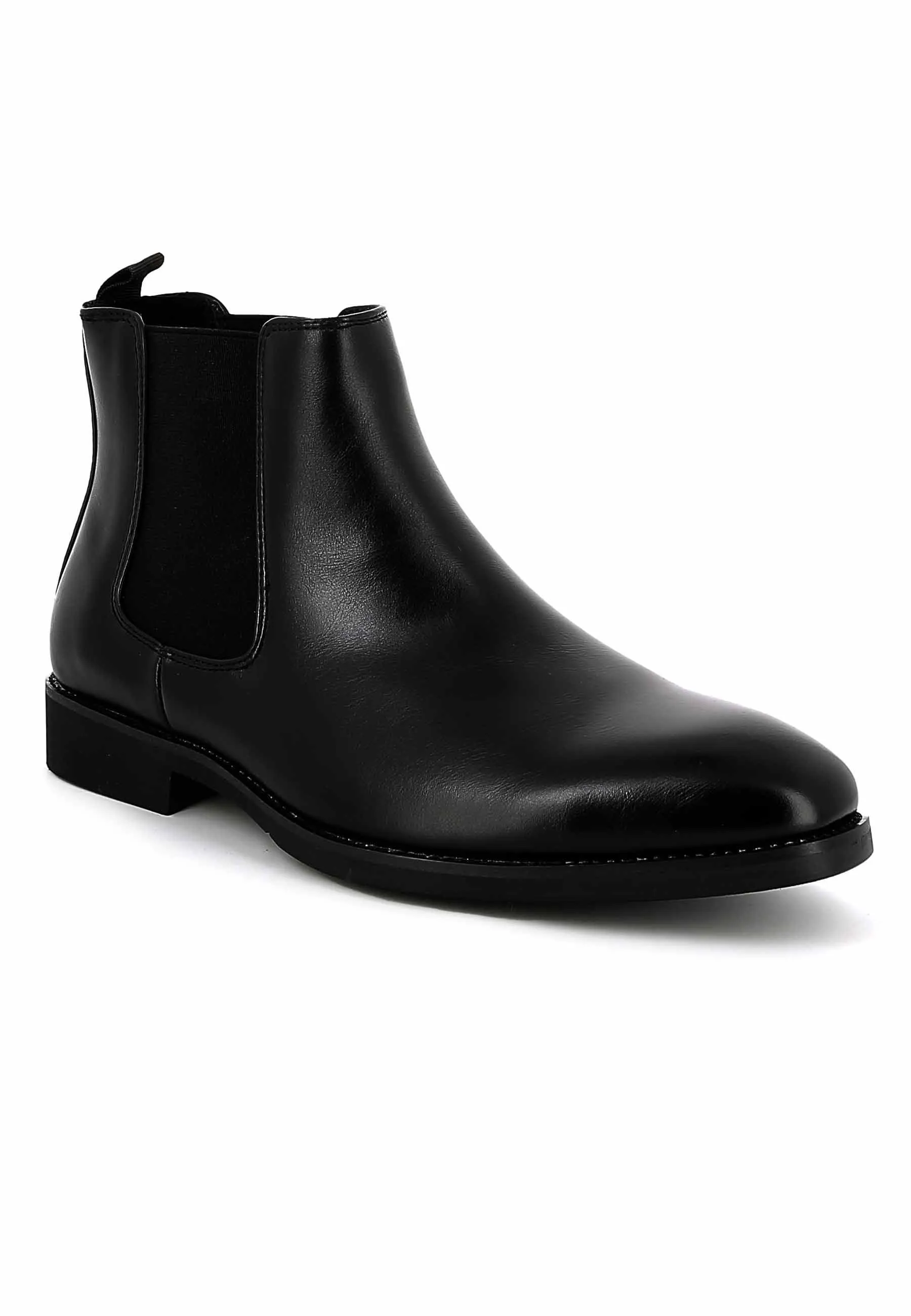 Bottines UOMO en Simili Cuir Noires - Style Sophistiqué et Polyvalent