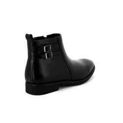 Bottines UOMO en Simili Cuir Noires avec boucles - Détails Distinctifs