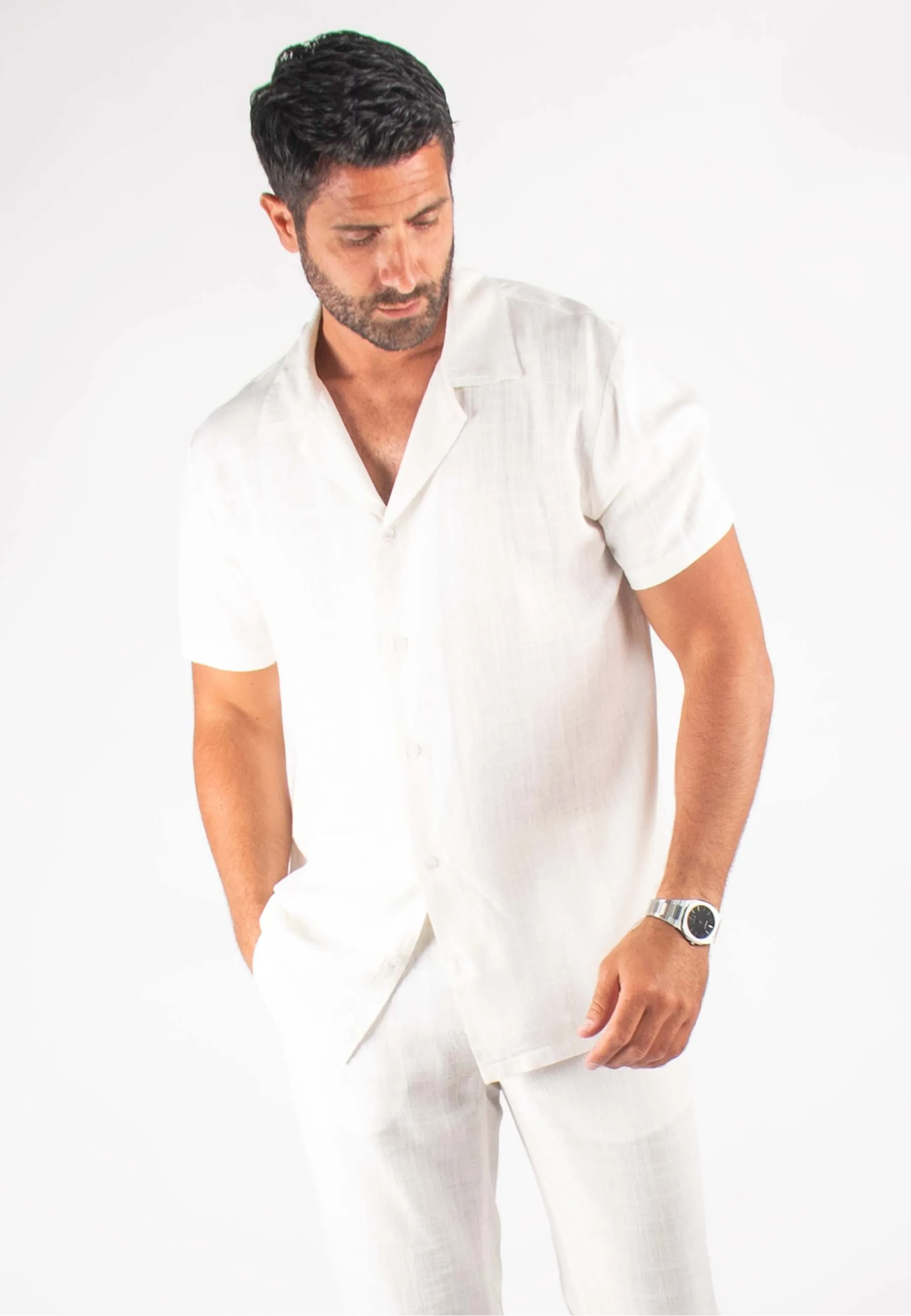 Chemisette Homme Lin & Viscose Blanc | HOLLYGHOST