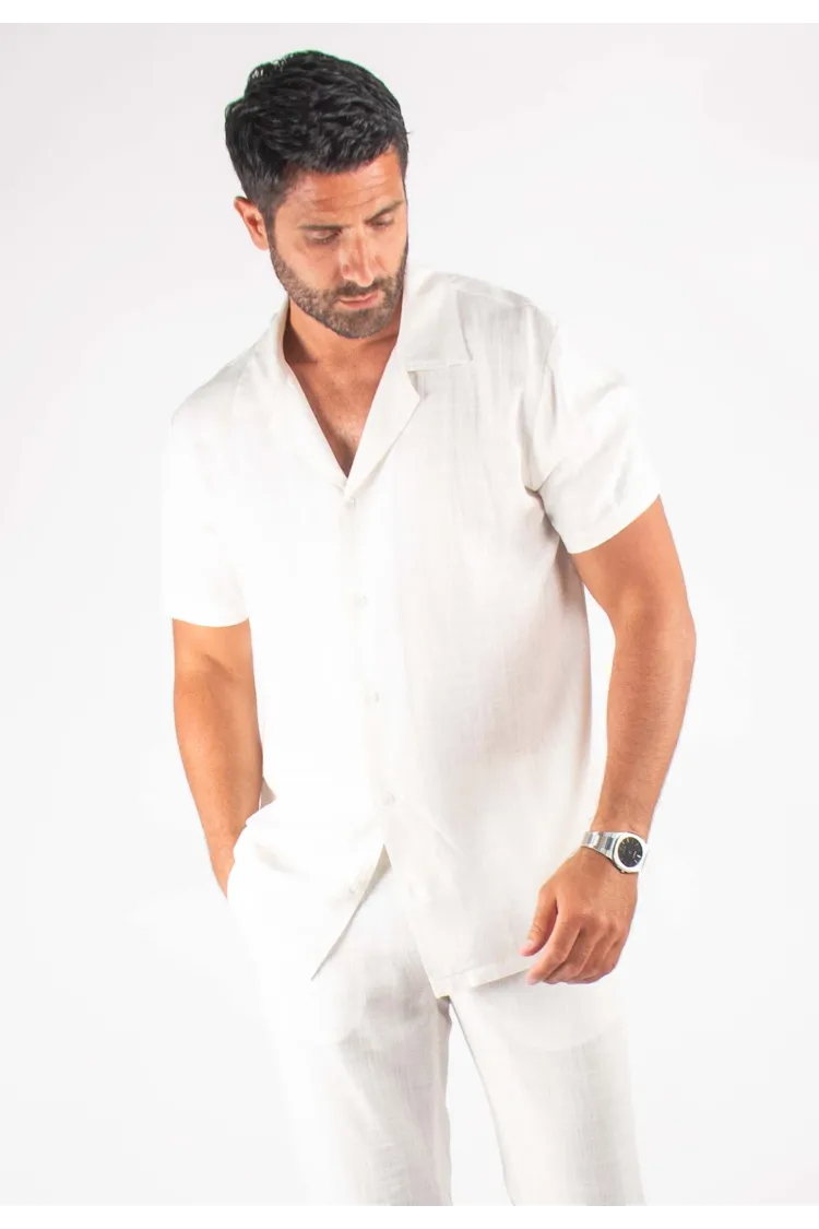 Chemisette Homme Lin & Viscose Blanc | HOLLYGHOST