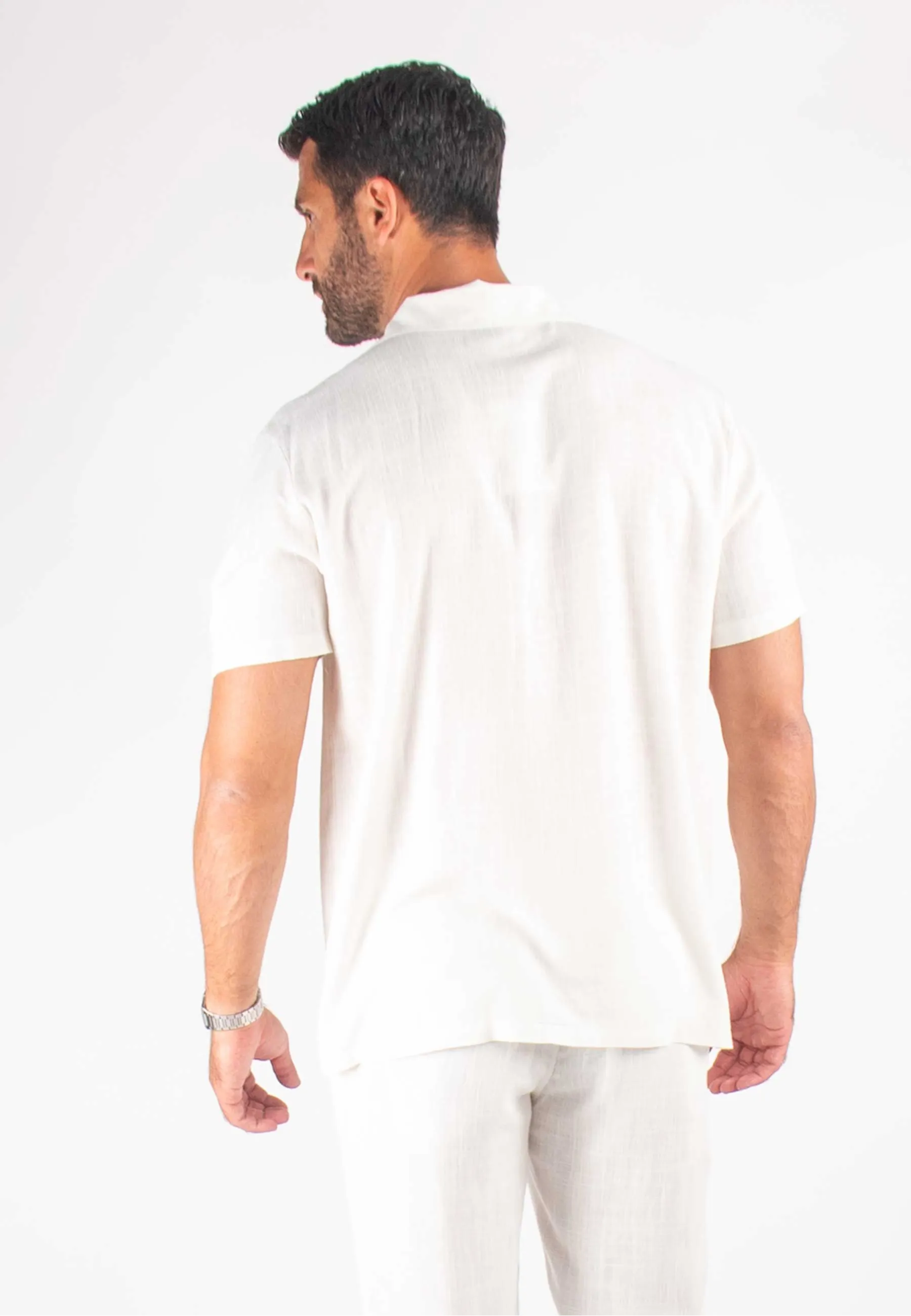 Chemisette Homme Lin & Viscose Blanc | HOLLYGHOST