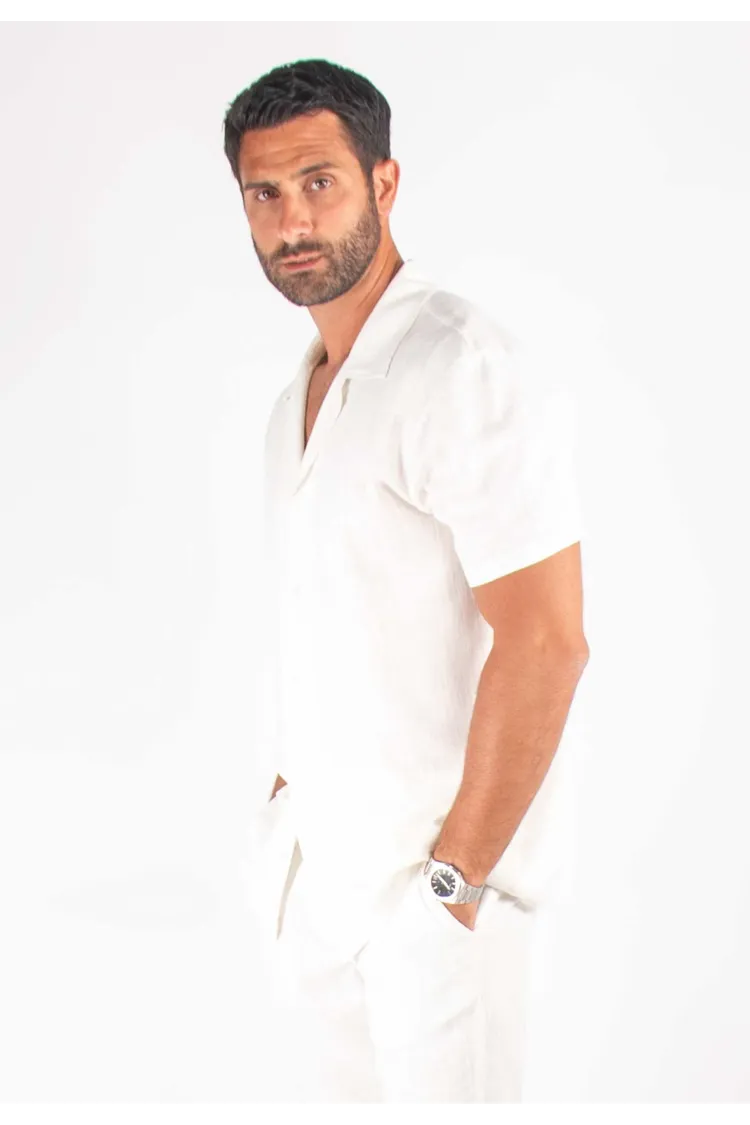 Chemisette Homme Lin & Viscose Blanc | HOLLYGHOST