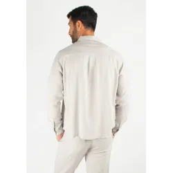 Chemise Homme Mélange Viscose et Lin - Gris