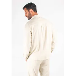 Chemise Homme Mélange Viscose et Lin - Sand