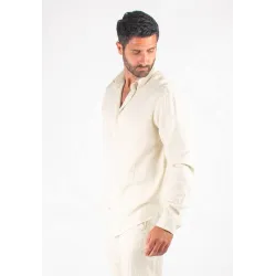 Chemise Homme Mélange Viscose et Lin - Sand