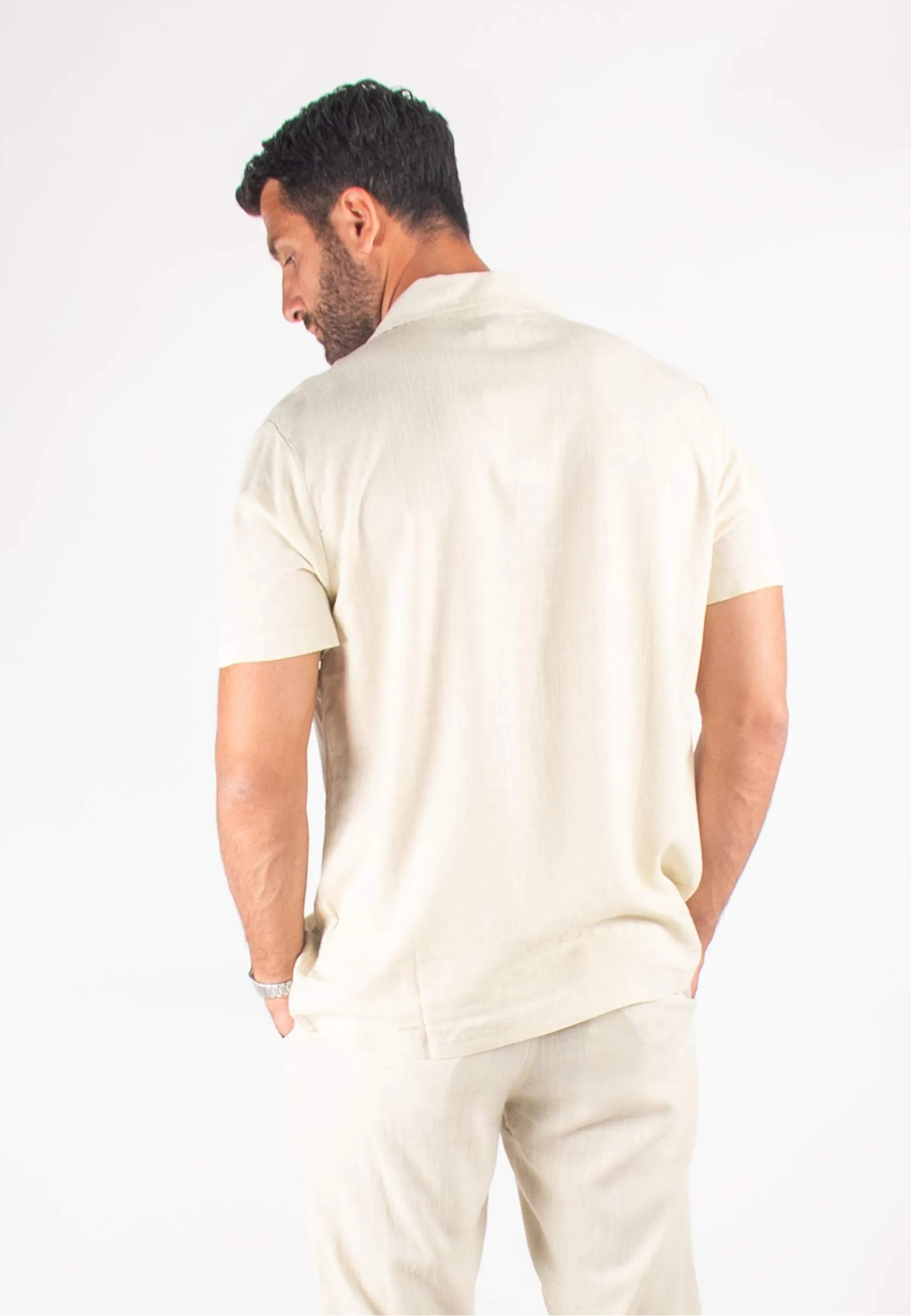 Chemisette Homme Viscose et Lin - Sand