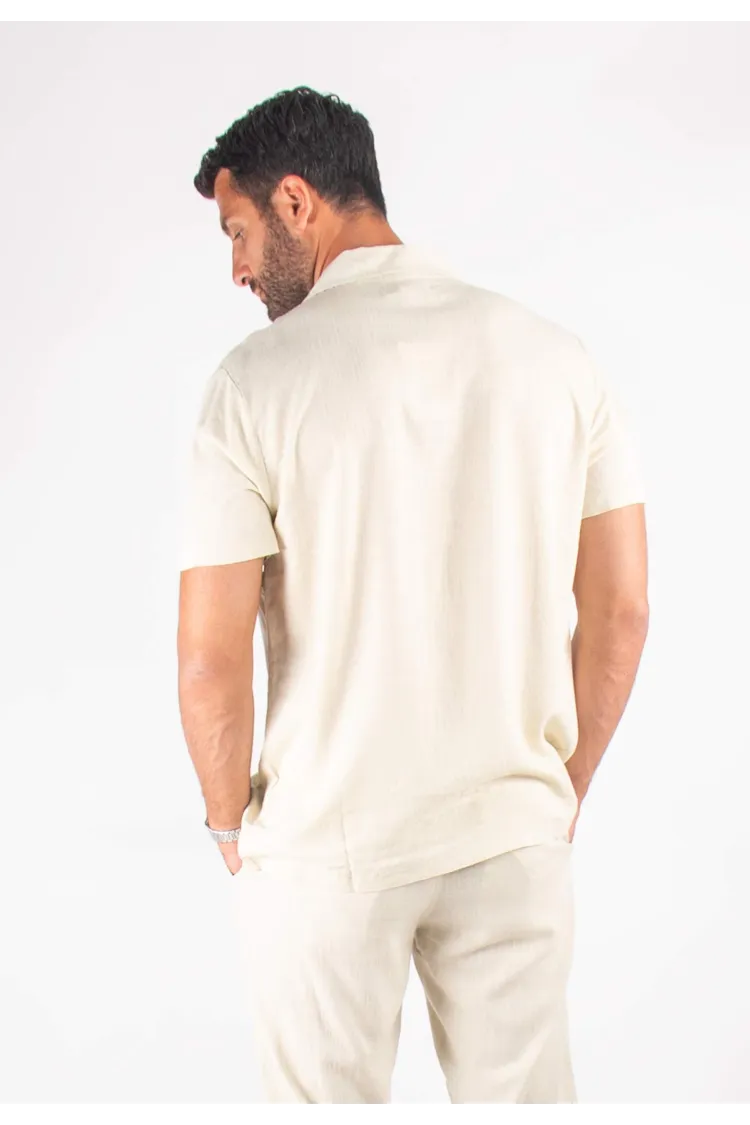 Chemisette Homme Viscose et Lin - Sand