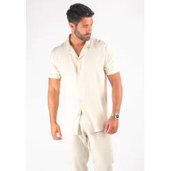 Chemisette Homme Viscose et Lin - Sand