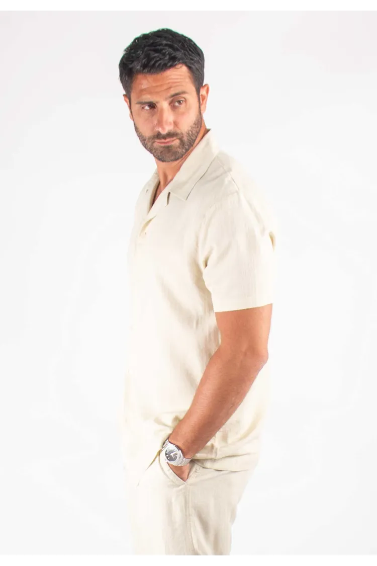 Chemisette Homme Viscose et Lin - Sand