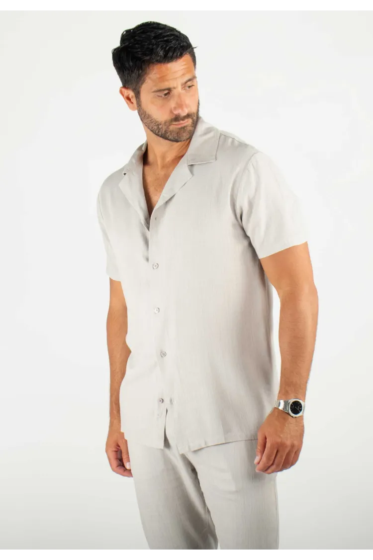 Chemisette Homme Viscose et Lin - Gris