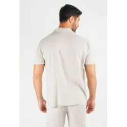Chemisette Homme Viscose et Lin - Gris