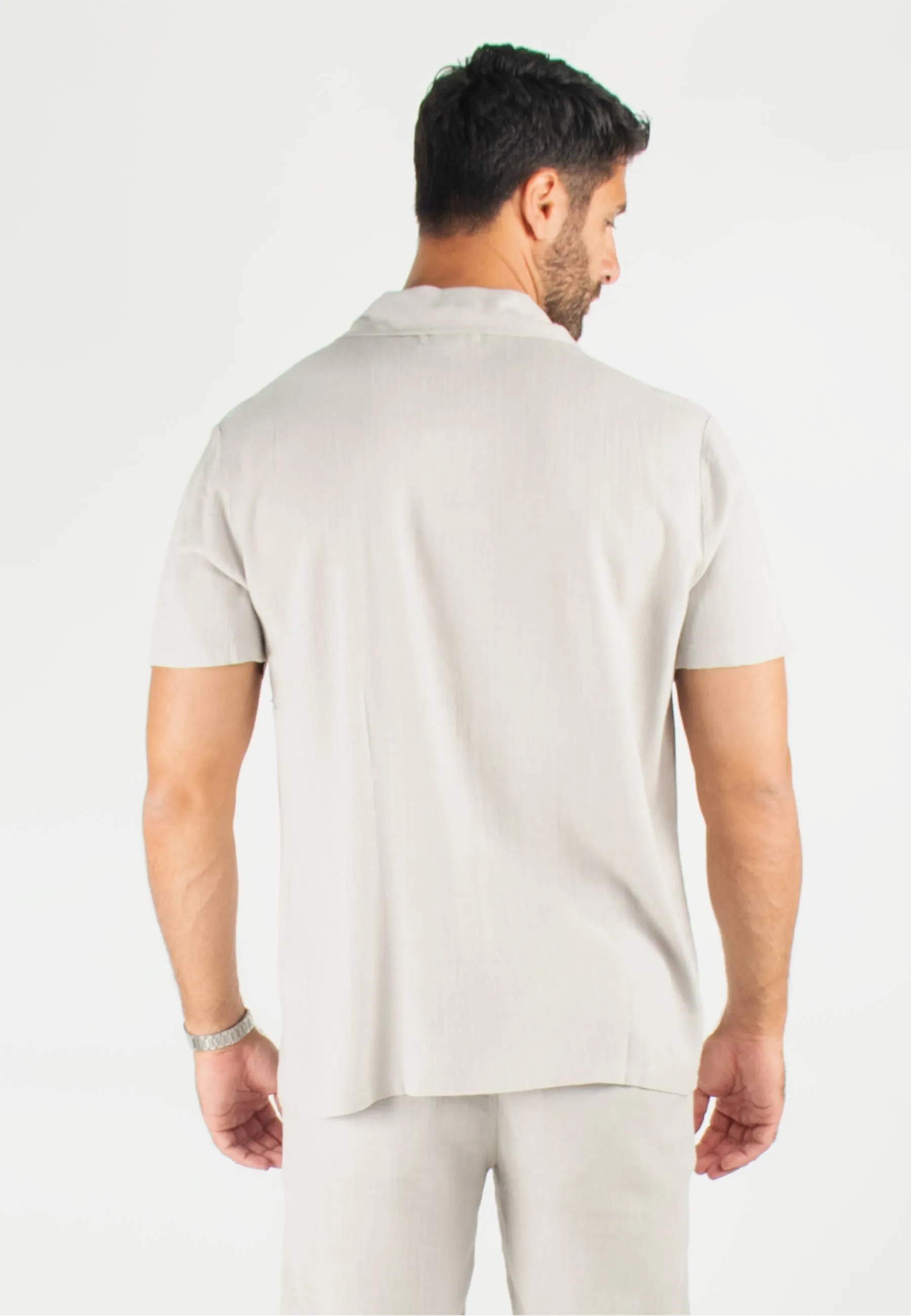 Chemisette Homme Viscose et Lin - Gris