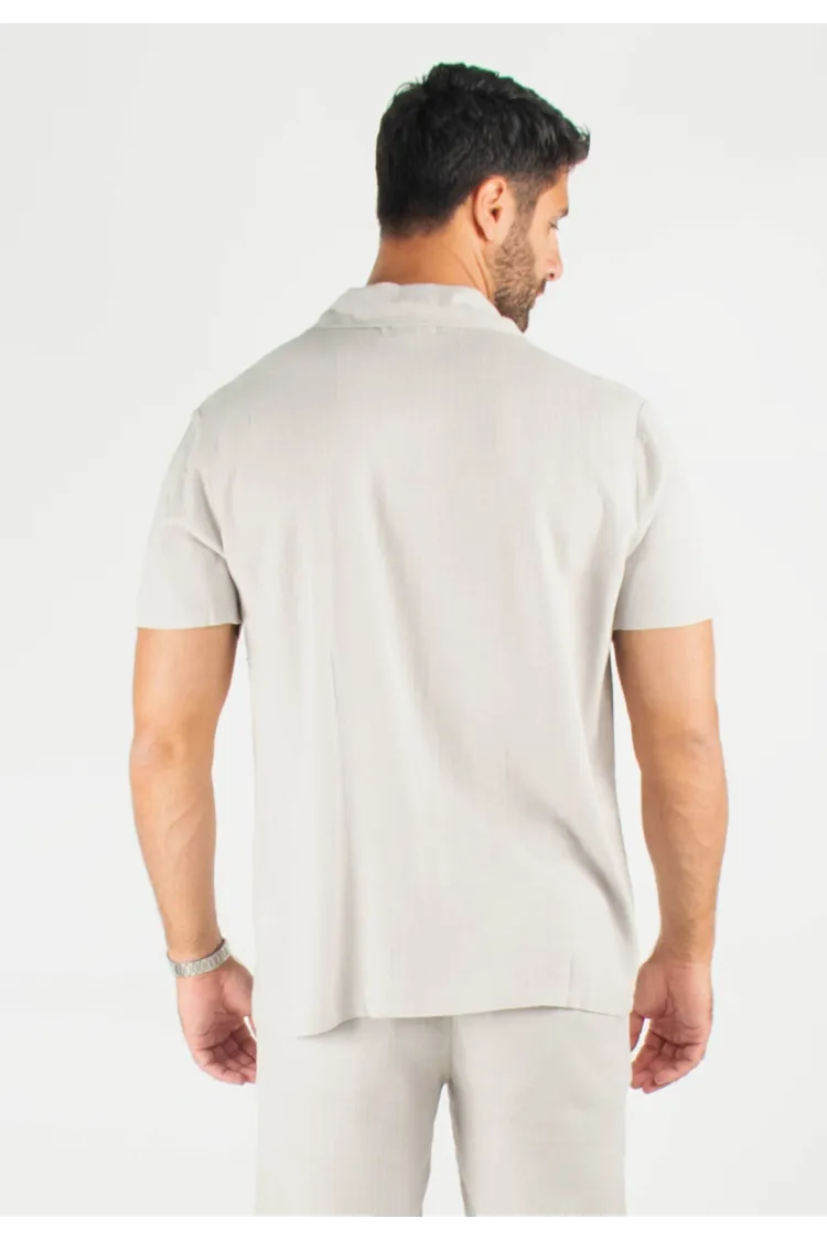Chemisette Homme Viscose et Lin - Gris