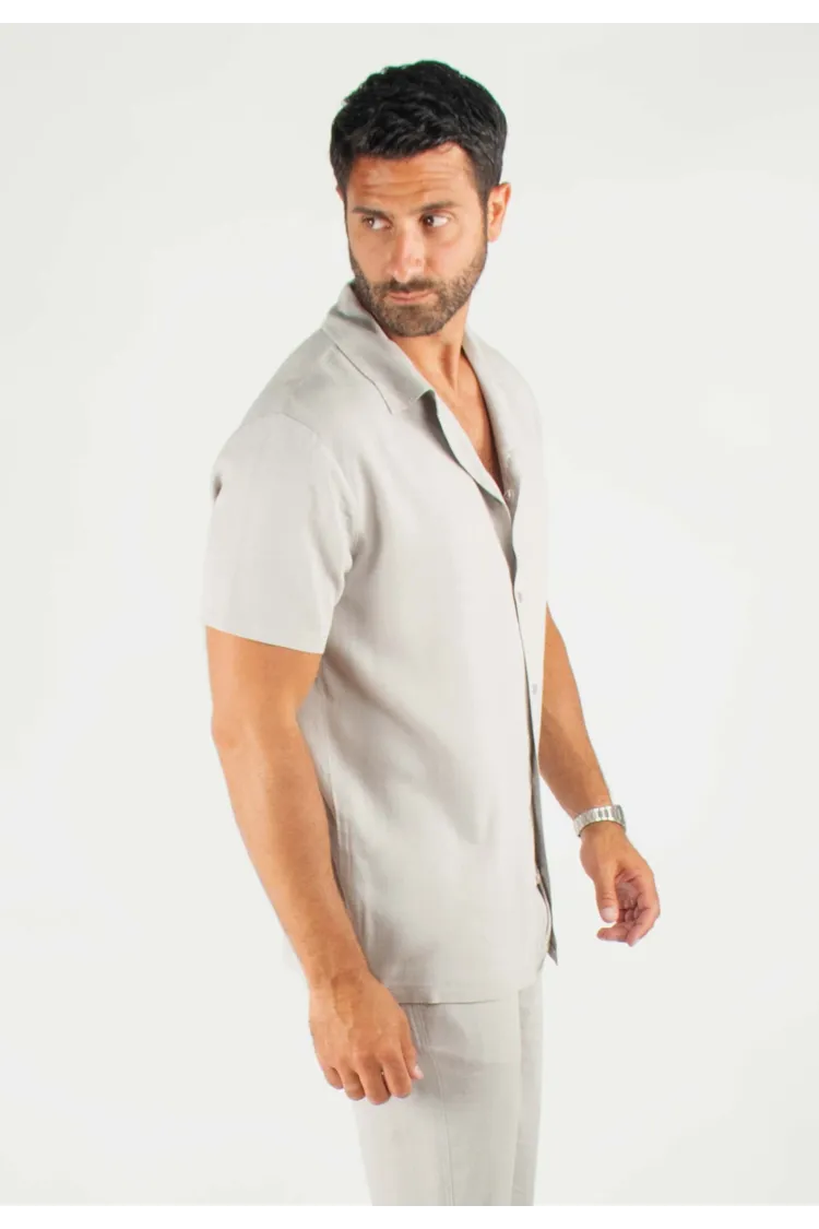 Chemisette Homme Viscose et Lin - Gris