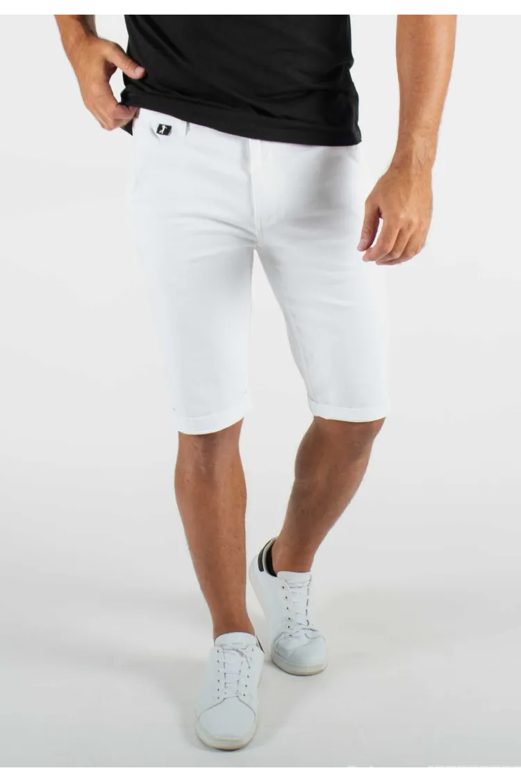 Short mi-long blanc