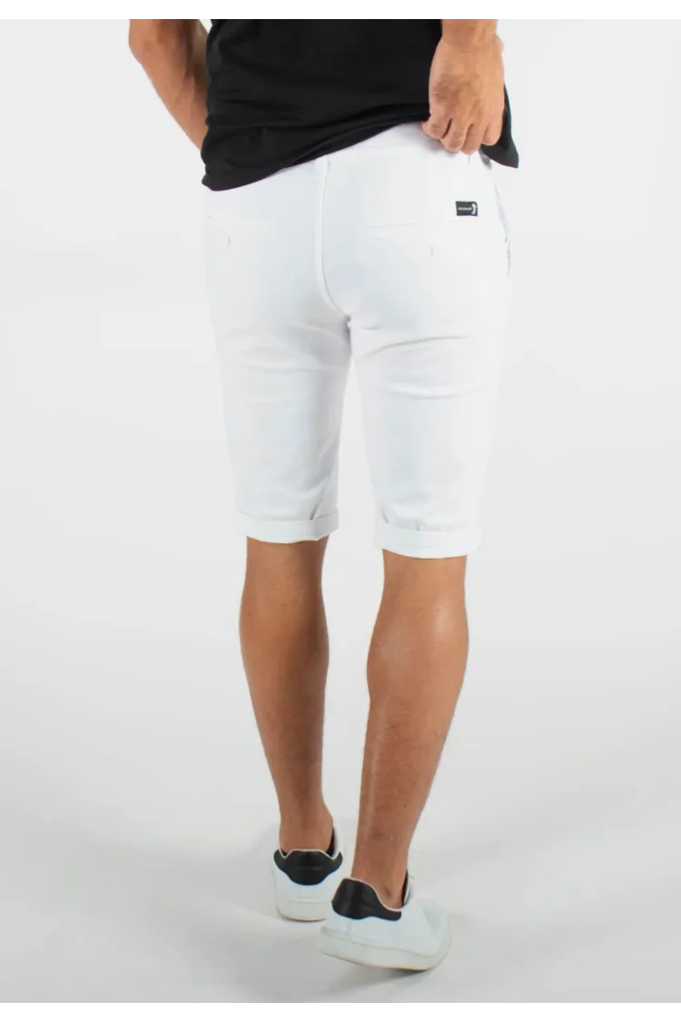 Short mi-long blanc