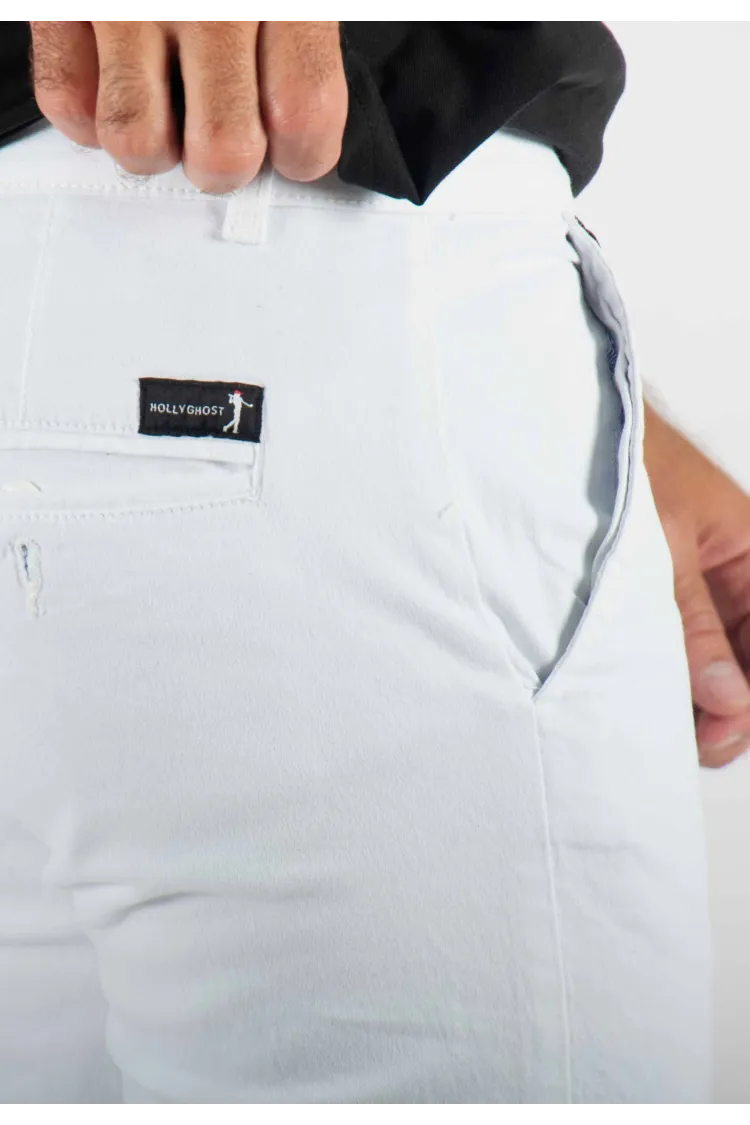 Short mi-long blanc