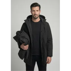 Parka 3-en-1 Polar Goose Macky – Modulable avec Capuche et Gilet Amovibles – Noir