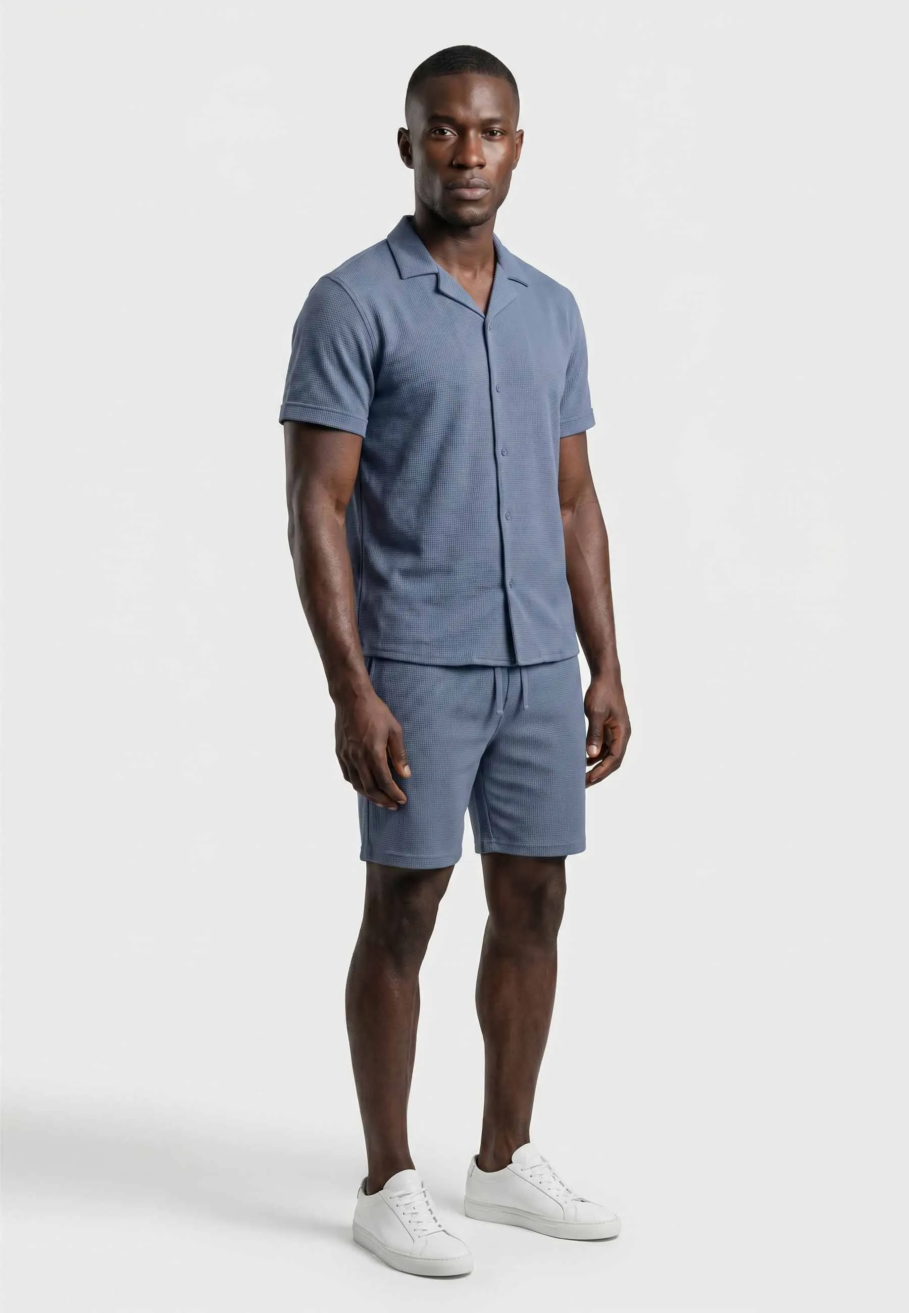 Ensemble Homme PANAME BROTHERS Chemisette & Short - Indigo - Style Urbain & Été
