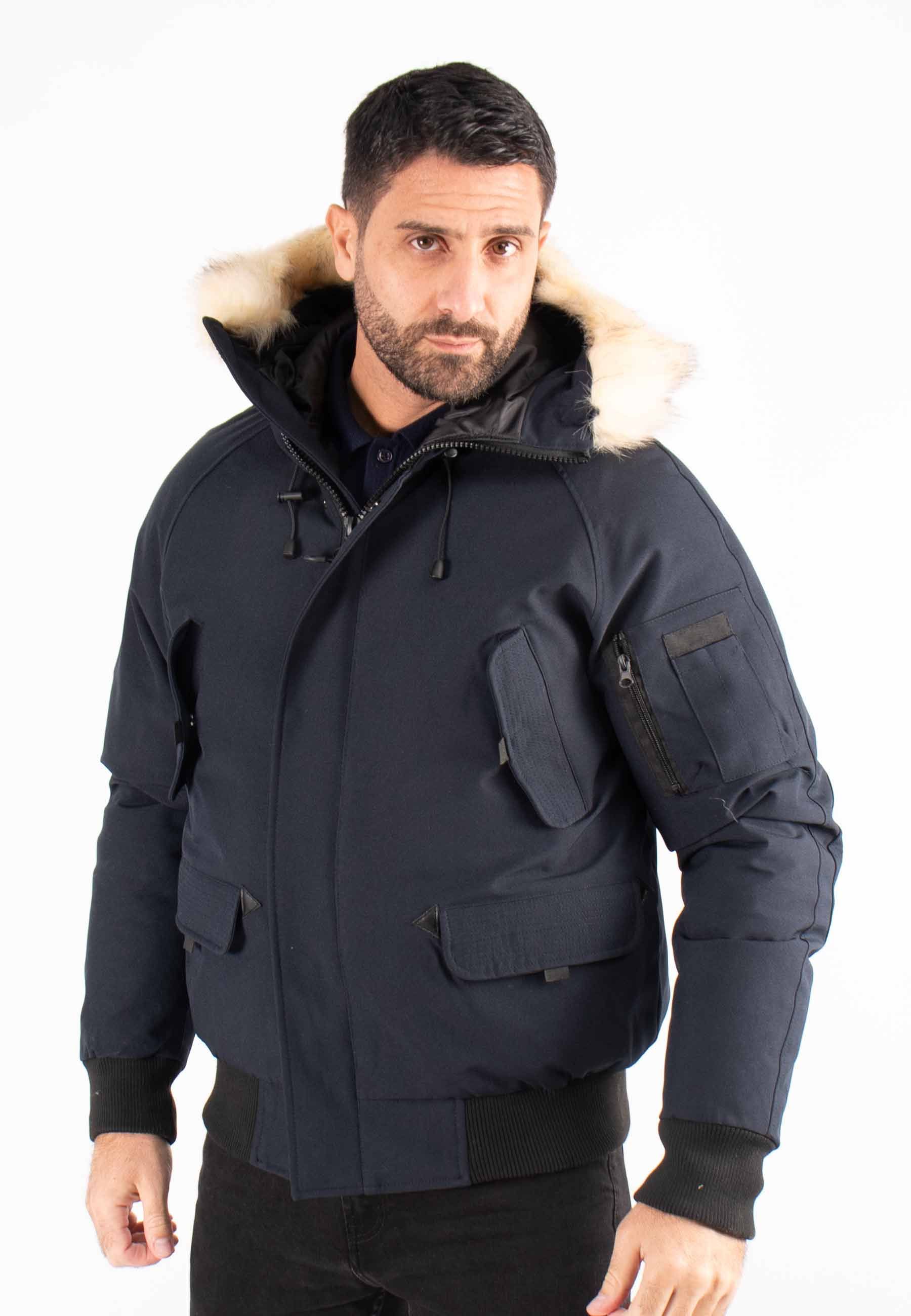Doudoune Homme Paragoose ARIA bomber à capuche fourrure synthétique