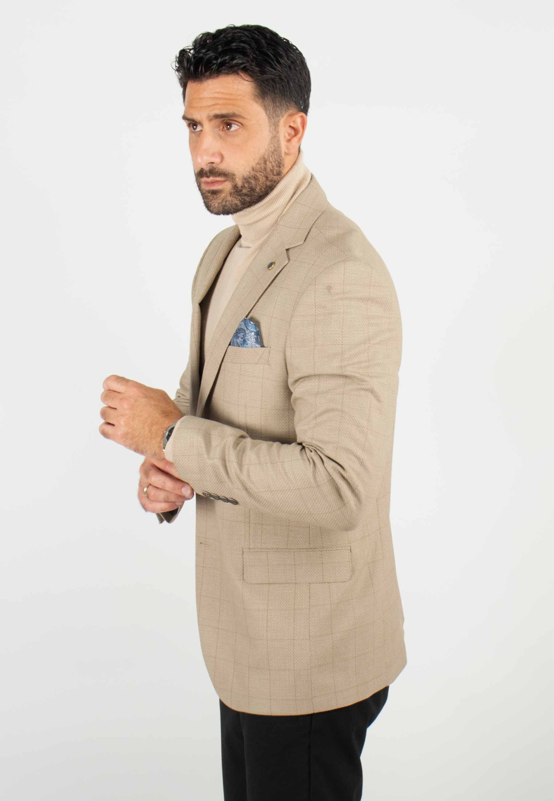 Veste de costume Beige Homme Élégant Look Sophistiqué Moderne