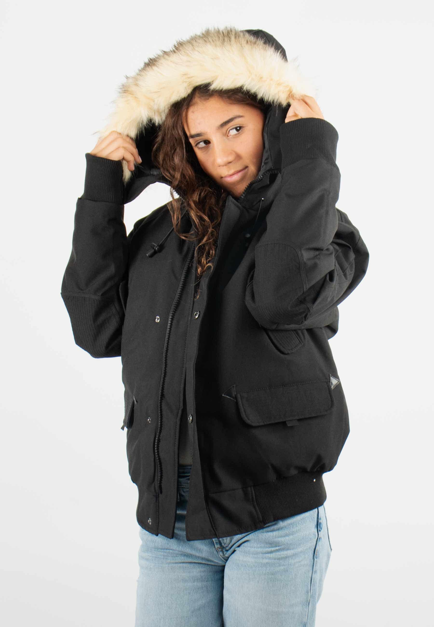 Doudoune Courte Noire Femme Style Casual Hiver